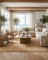 Woven Seaside Elegance Collection Area Rug - Coastline Rectangle Natural  lifestyle 5