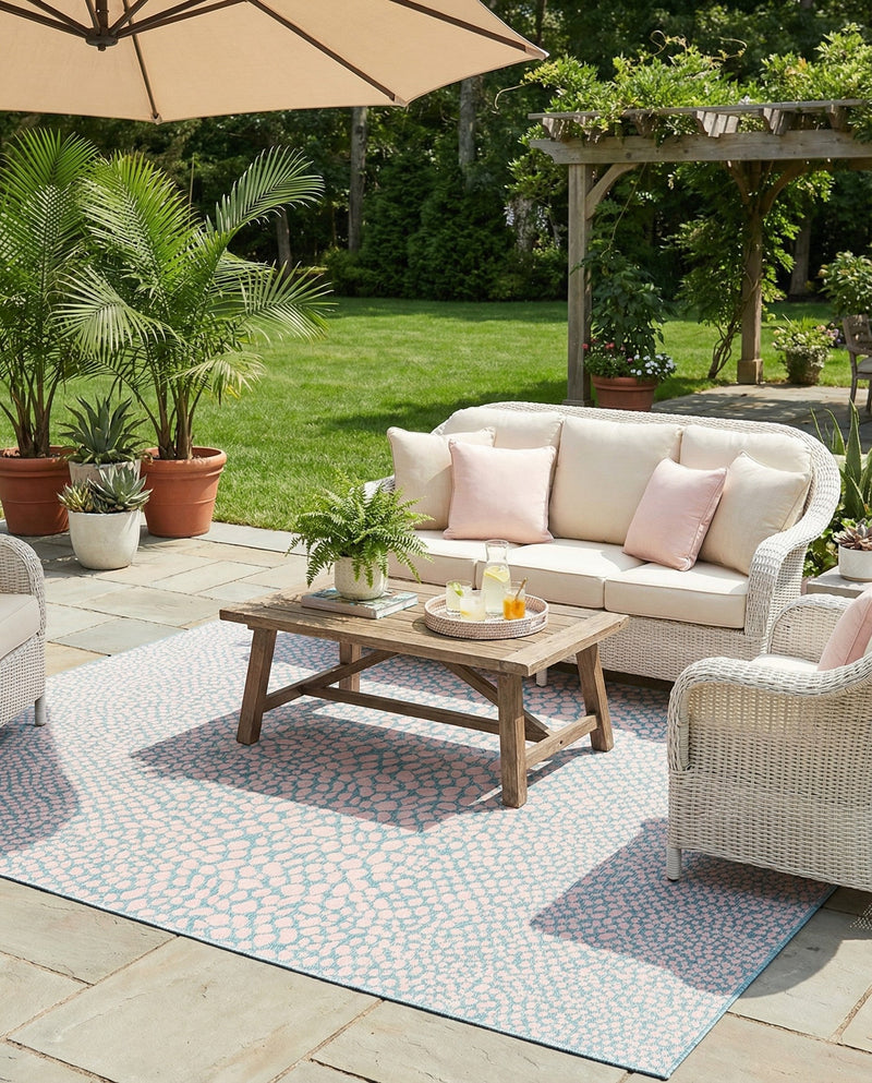 Urban Oasis Rugs Collection Area Rug -  Terrace (Pink and Aqua) Rectangle Pink and Aqua  lifestyle 11