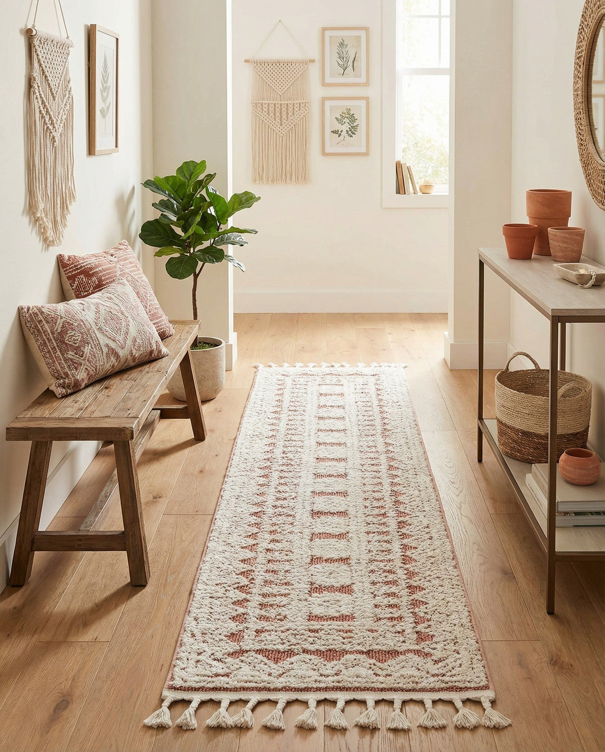 Sahara Chic Collection Area Rug -  Tangier Runner Pink  lifestyle 204