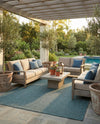 Seaside Serenity Collection Area Rug - Veranda (Teal) Rectangle Teal  lifestyle 23