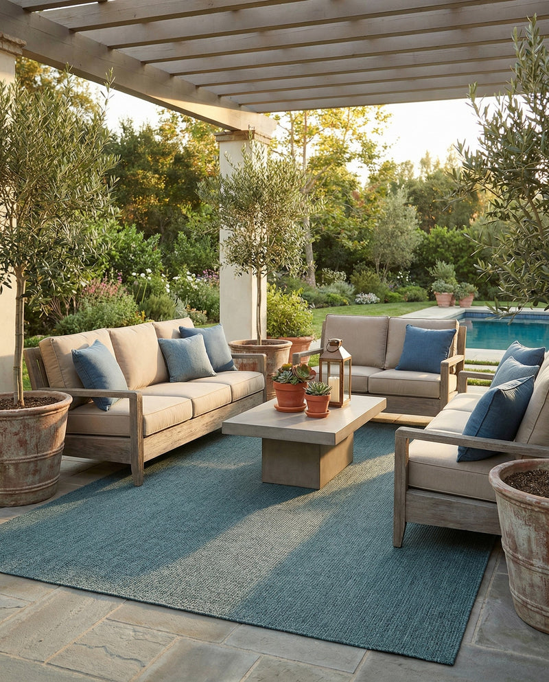 Seaside Serenity Collection Area Rug - Veranda (Teal) Rectangle Teal  lifestyle 23