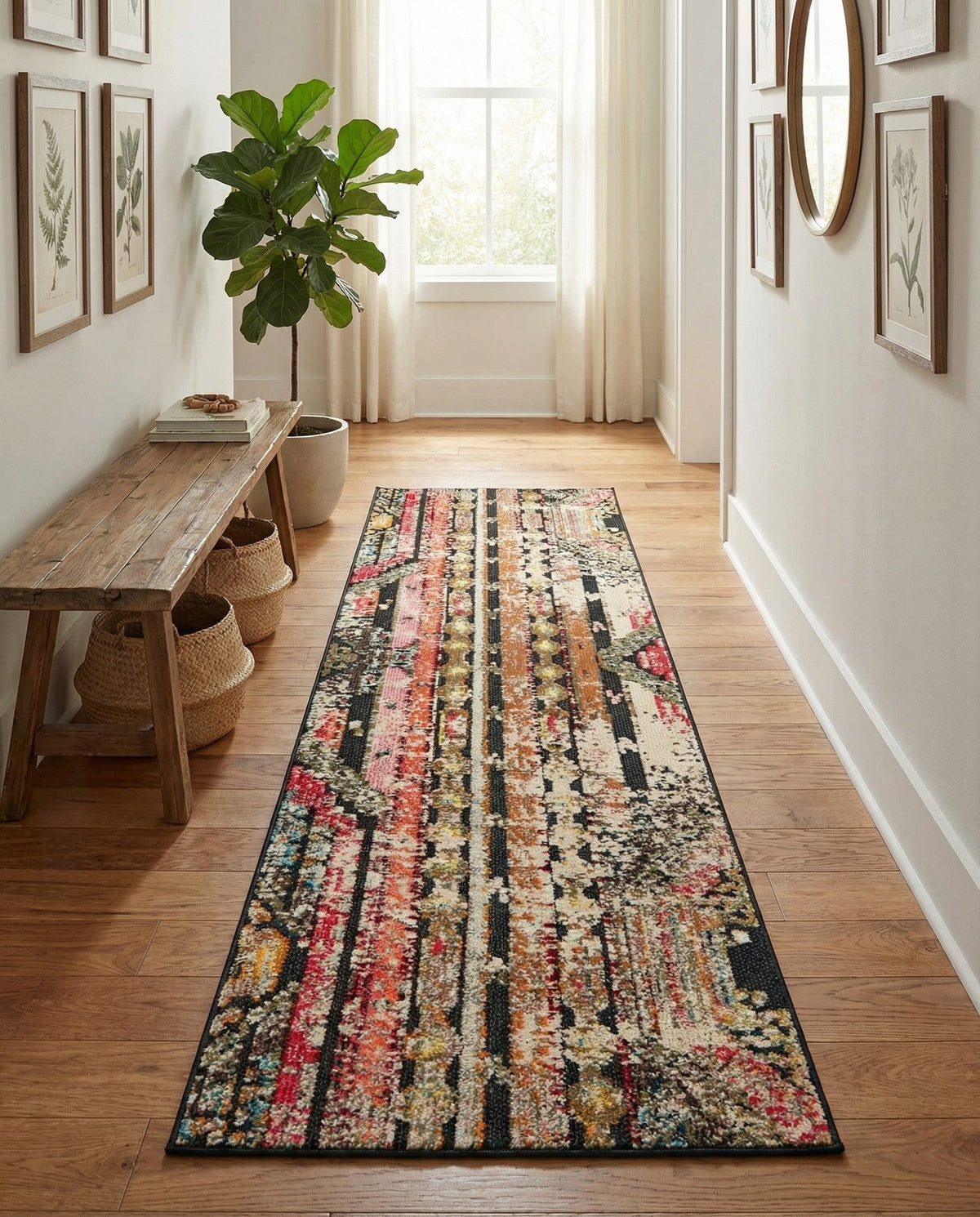 Outdoor Marrakesh Collection Area Rug -  Agadir Runner Multi Black  lifestyle 104