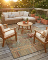 Coastal Terrace Collection Area Rug -  Pelican Rectangle Multi  lifestyle 9