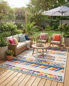 Bahama Breeze Outdoor Collection Area Rug -  Bimini Rectangle Gray  lifestyle 10