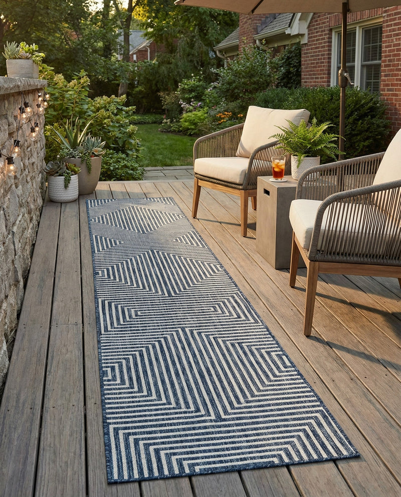 Urban Terrace Collection Area Rug -  Astoria (Blue) Runner Blue  lifestyle 40