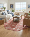 Seaside Haven Rugs Collection Area Rug - Sapphire (Rust Red) Octagon Rust Red  lifestyle 72