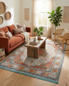 Caribbean Breeze Collection Area Rug -  Floriana Rectangle Light Blue  lifestyle 3