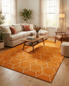 Trellis Mosaic Collection Area Rug - Arborville (Orange) Rectangle Orange  lifestyle 11