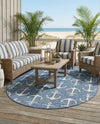 Seaside Haven Rugs Collection Area Rug - Sapphire (Blue) Oval Blue  lifestyle 26
