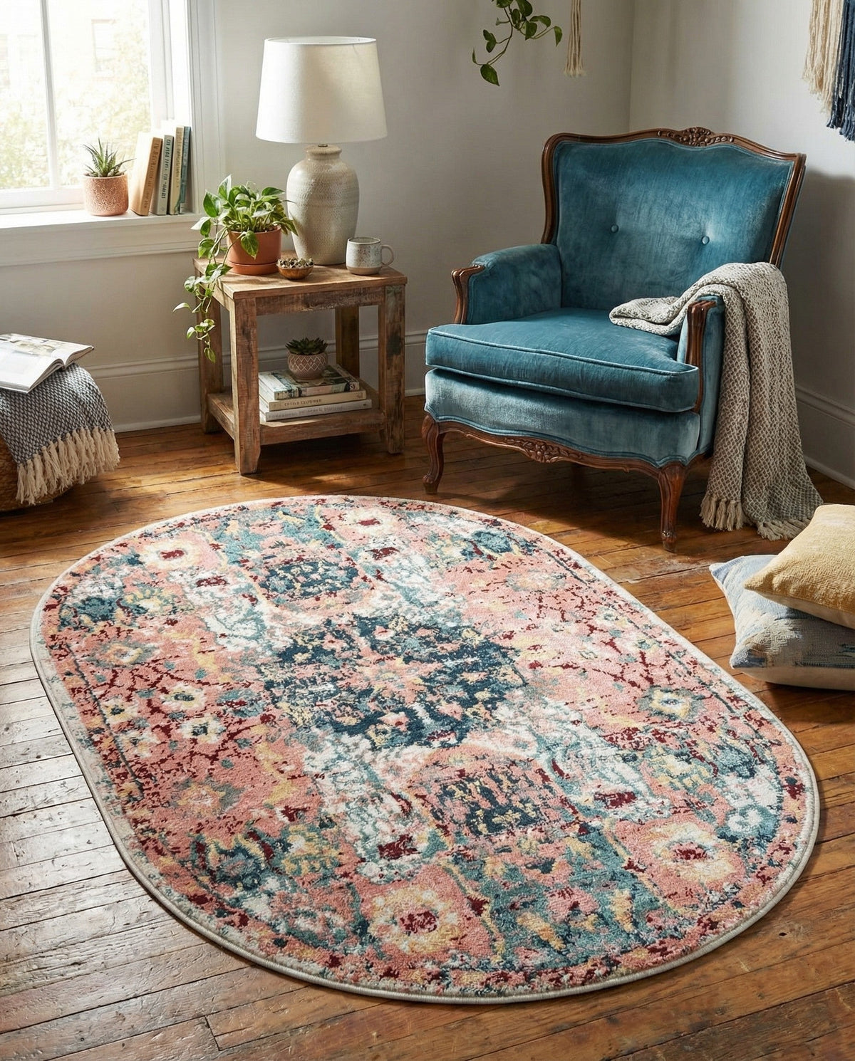 Savannah Elegance Collection Area Rug -  Azalea Oval Pink  lifestyle 180