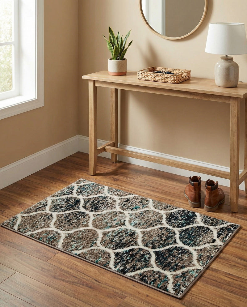 Trellis Mosaic Collection Area Rug -  Pergolatown (Blue Multi) Rectangle Blue Multi  lifestyle 4