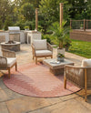 Urban Terrace Collection Area Rug -  Chelsea (Rust Red) Round Rust Red  lifestyle 72