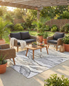Seaside Blooms Collection Area Rug -  Evergreen (Charcoal Ivory) Rectangle Charcoal Ivory  lifestyle 16