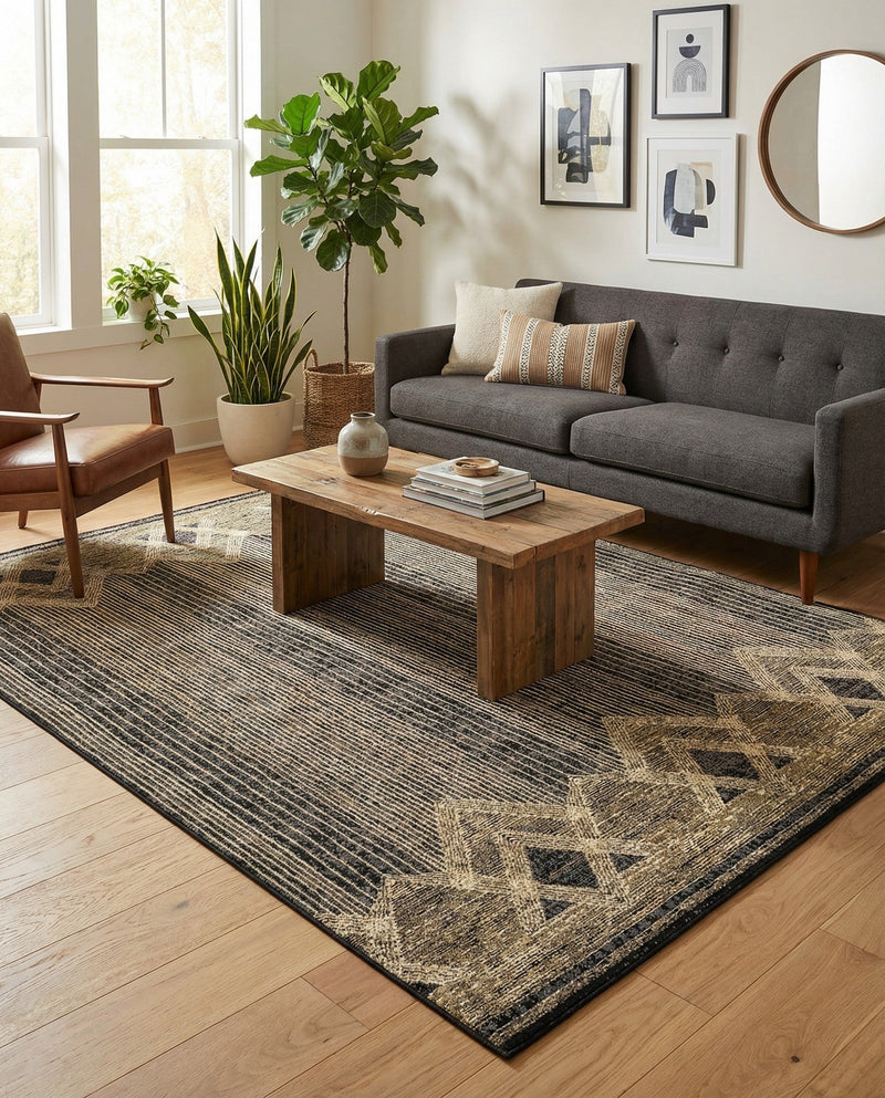 Urban Terrace Collection Area Rug -  Loft Rectangle Charcoal  lifestyle 24