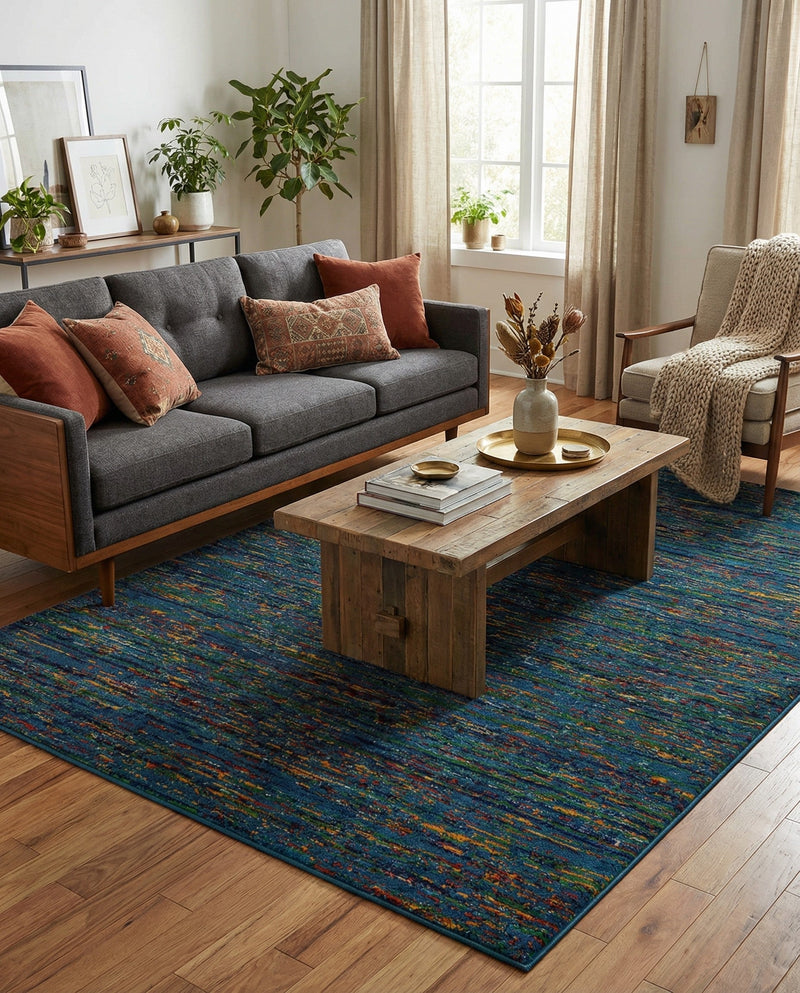 Caribbean Cove Collection Area Rug -  Lucia Rectangle Navy Blue  lifestyle 17