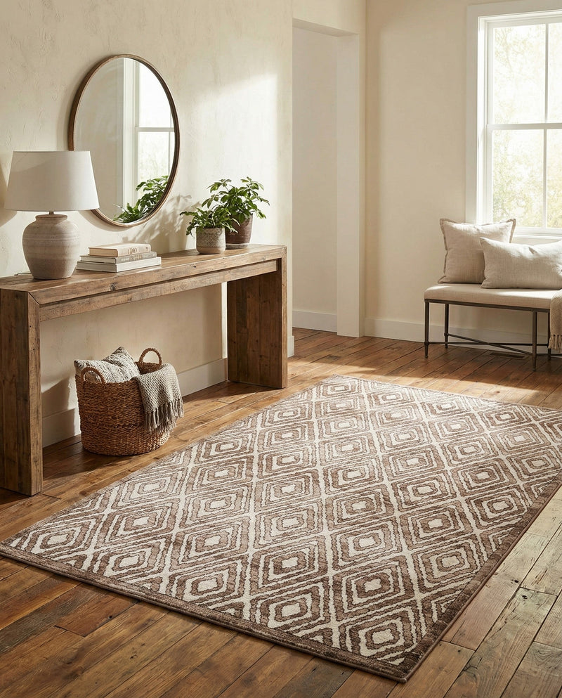 Sanctuary Retreat Collection Area Rug -  Oasis Rectangle Chocolate Brown  lifestyle 35