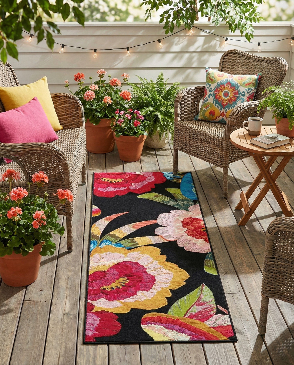 Seaside Blooms Collection Area Rug -  Versailles Runner Multi  lifestyle 108