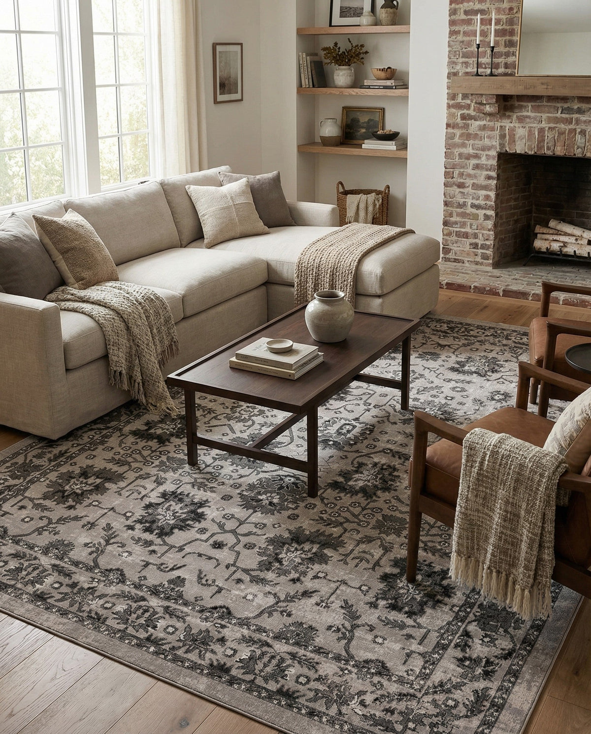 Geneva Terrace Collection Area Rug -  Lausanne Rectangle Light Gray  lifestyle 22