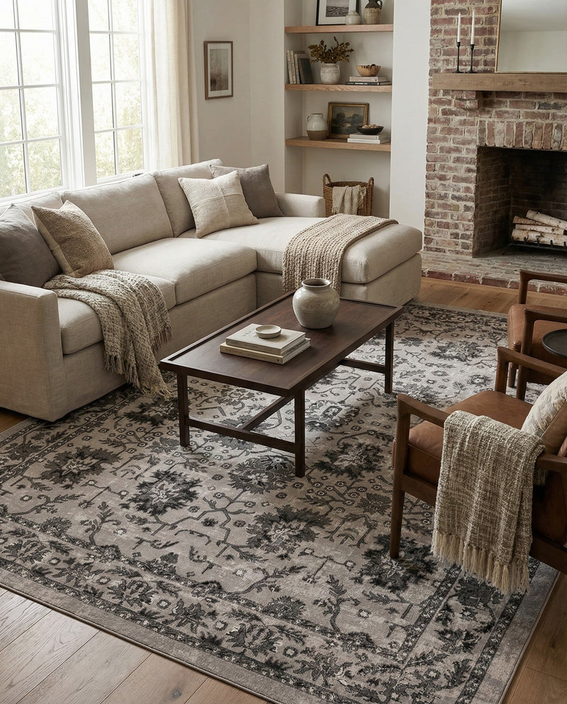 Geneva Terrace Collection Area Rug -  Lausanne Rectangle Light Gray  lifestyle 22