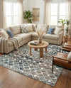Mediterranean Lattice Collection Area Rug - Santorini (Multi Gray Blue) Rectangle Multi Gray Blue  lifestyle 5