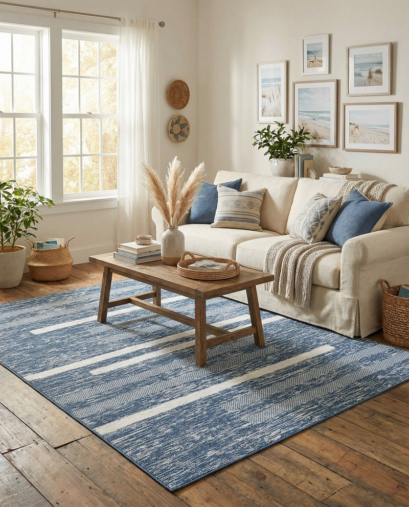 Cathedral Elegance Collection Area Rug - Chapel Rectangle Navy Blue  lifestyle 52