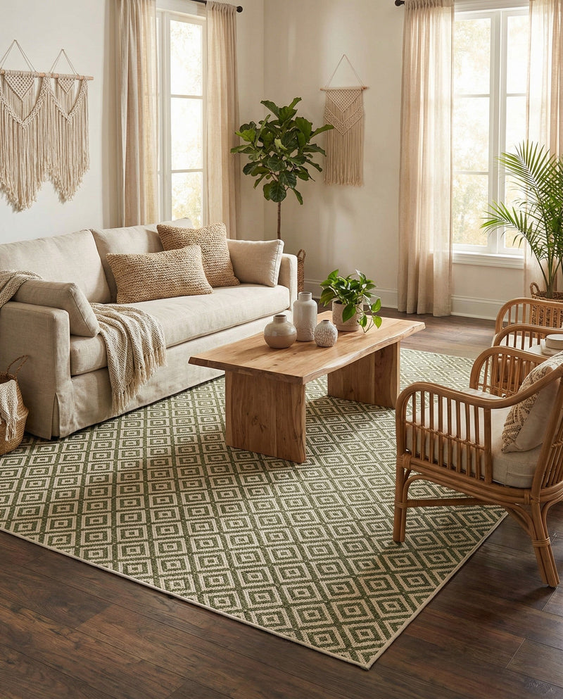 Urban Oasis Rugs Collection Area Rug -  Rooftop (Green) Rectangle Green  lifestyle 4