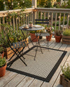 Terrace Fringe Collection Area Rug - Oceanside Rectangle Black  lifestyle 8