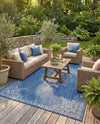 Patio Heritage Collection Area Rug -  Charleston (Blue) Rectangle Blue  lifestyle 6