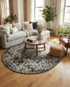 Urban Oasis Rugs Collection Area Rug -  Penthouse (Charcoal Gray) Oval Charcoal Gray  lifestyle 61