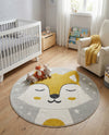 Wonder Tykes Collection Area Rug -  Lively Round Gray  lifestyle 3