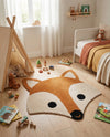 Whimsy Wonders Wool Collection Area Rug -  Meadow Round Orange and White  lifestyle 7