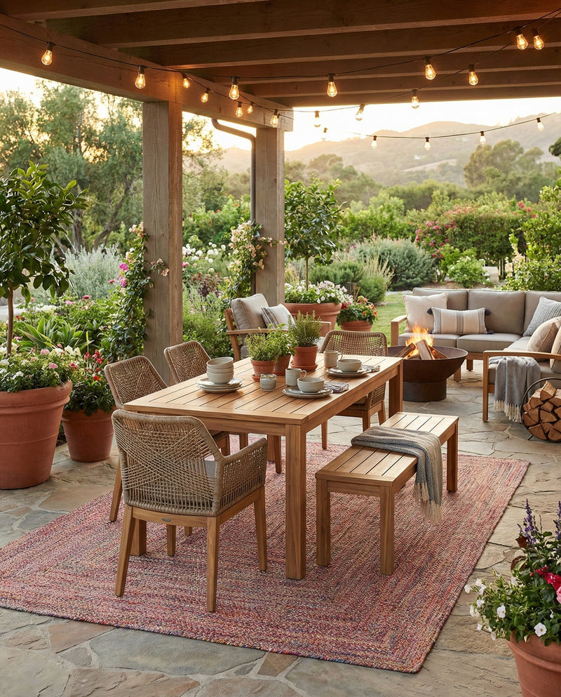 Sustainable Strands Indoor-Outdoor Oasis Collection Area Rug -  Sandbar (Multi) Rectangle Multi  lifestyle 16