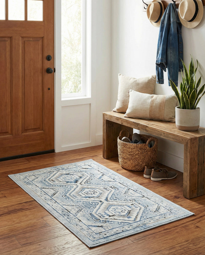 Savannah Elegance Collection Area Rug -  Tybee (Aqua Blue) Rectangle Aqua Blue  lifestyle 19
