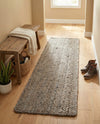Woven Seaside Jute Collection Area Rug - Savannah (Gray) Table Runner Gray  lifestyle 49