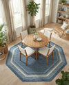 Terrace Fringe Collection Area Rug - Veranda (Blue) Octagon Blue  lifestyle 46