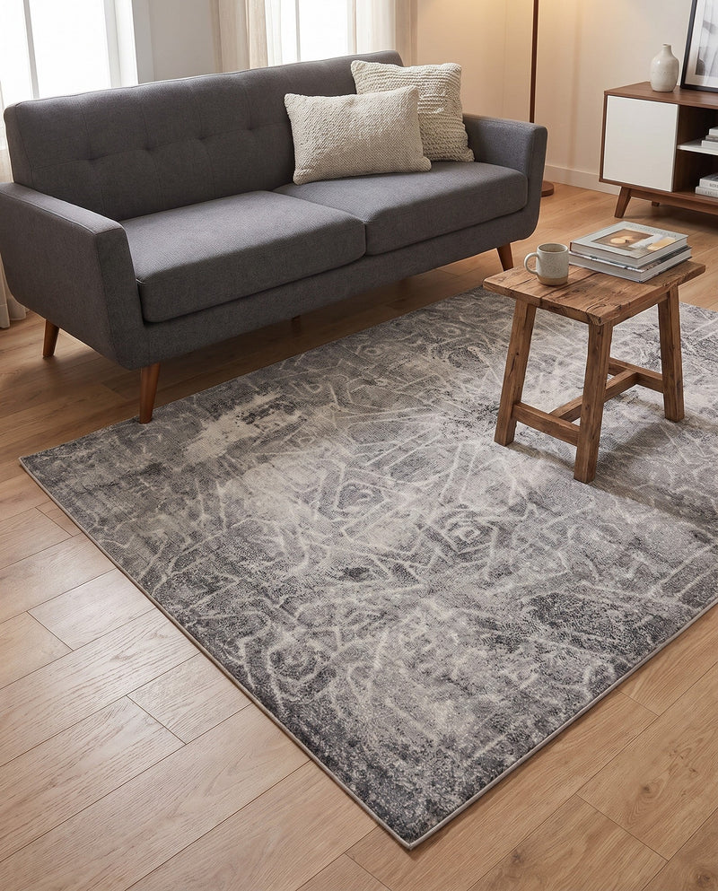 Riviera Elegance Collection Area Rug -  Grasse Rectangle Dark Gray  lifestyle 29