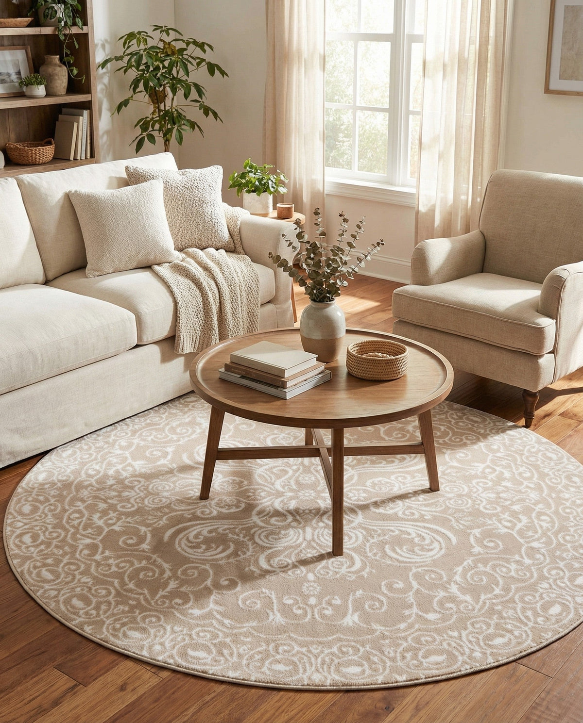Andes Summit Collection Area Rug -  Lanín Round Beige  lifestyle 87