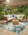 Seaside Blooms Collection Area Rug -  Paradise Rectangle Multi  lifestyle 54