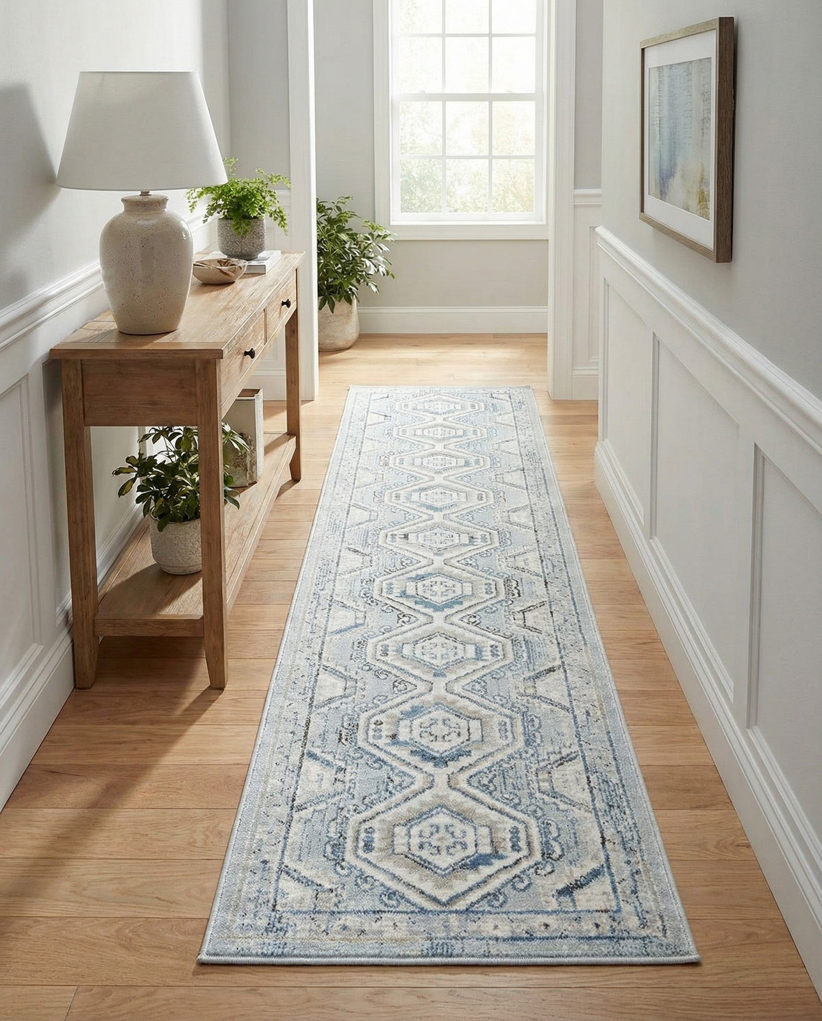 Savannah Elegance Collection Area Rug -  Tybee (Aqua Blue) Runner Aqua Blue  lifestyle 82
