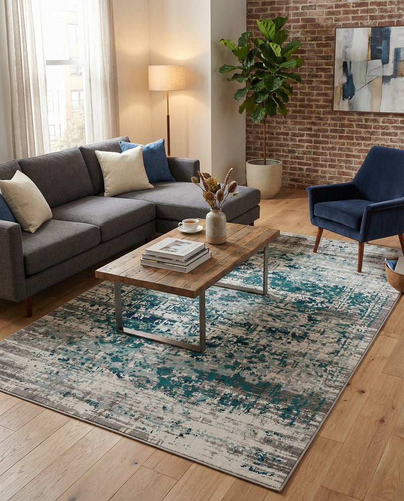 Copenhagen Comfort Collection Area Rug -  Odense Rectangle Blue  lifestyle 18