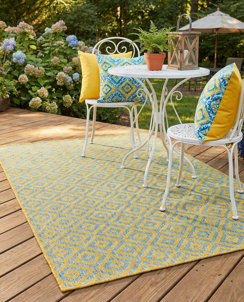 Urban Oasis Rugs Collection Area Rug -  Rooftop (Yellow and Aqua) Rectangle Yellow and Aqua  lifestyle 20