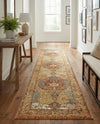 Patio Heritage Collection Area Rug -  Pergola Runner Blue and Light Brown  lifestyle 72