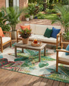 Seaside Blooms Collection Area Rug -  Fern Rectangle Multi  lifestyle 61