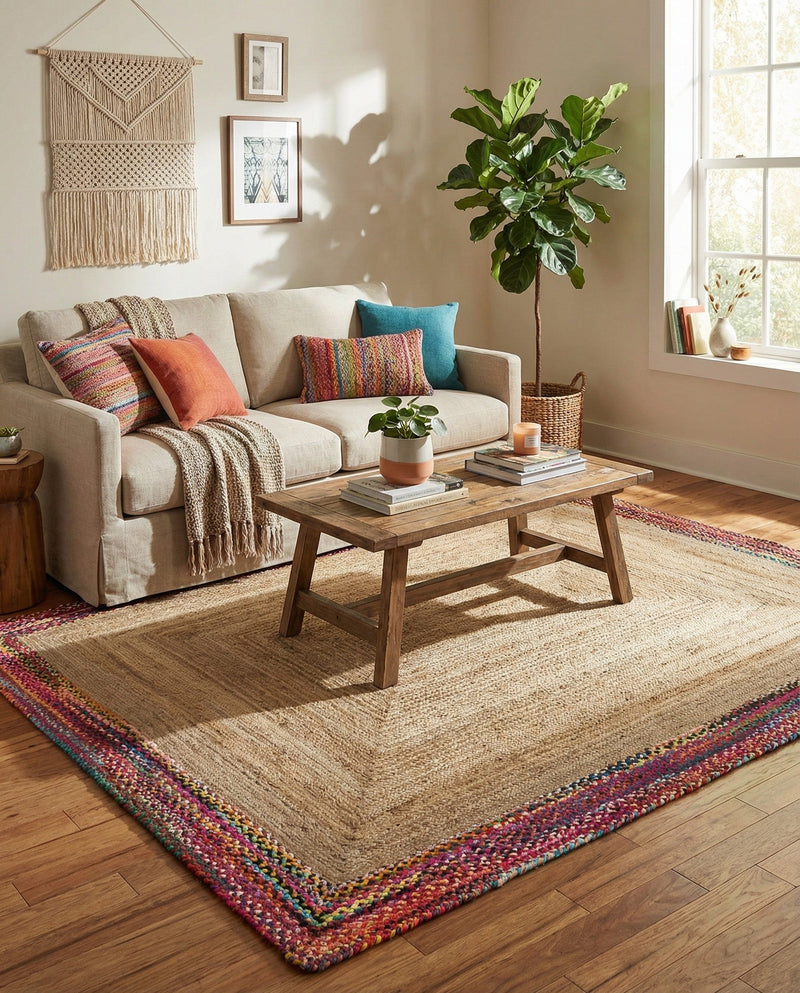 Woven Seaside Jute Collection Area Rug - Seabrook Rectangle Natural  lifestyle 12