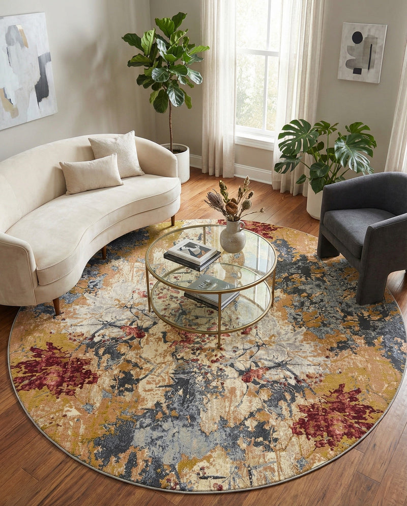 Urban Terrace Collection Area Rug -  Alcove Round Multi  lifestyle 30