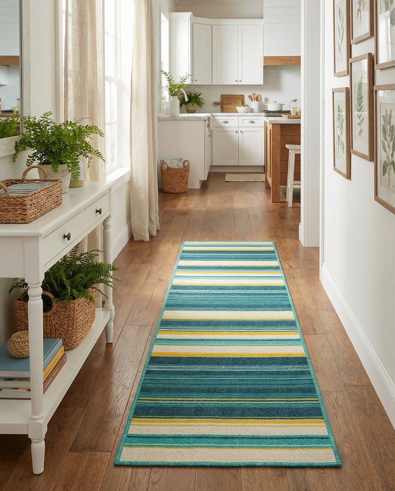 Terrace Fringe Collection Area Rug -  Veranda Runner Multi  lifestyle 52