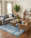 Patio Heritage Collection Area Rug -  Augusta (Blue) Rectangle Blue  lifestyle 21