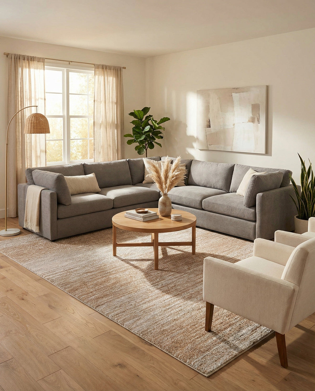 Sienna Collection Area Rug -  Verona Rectangle Smokey Taupe  lifestyle 62