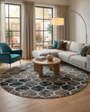 Trellis Mosaic Collection Area Rug -  Pergolatown (Blue Multi) Round Blue Multi  lifestyle 41