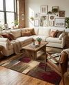 Bistro Lounge Collection Area Rug -  Doppio Rectangle Multi  lifestyle 6